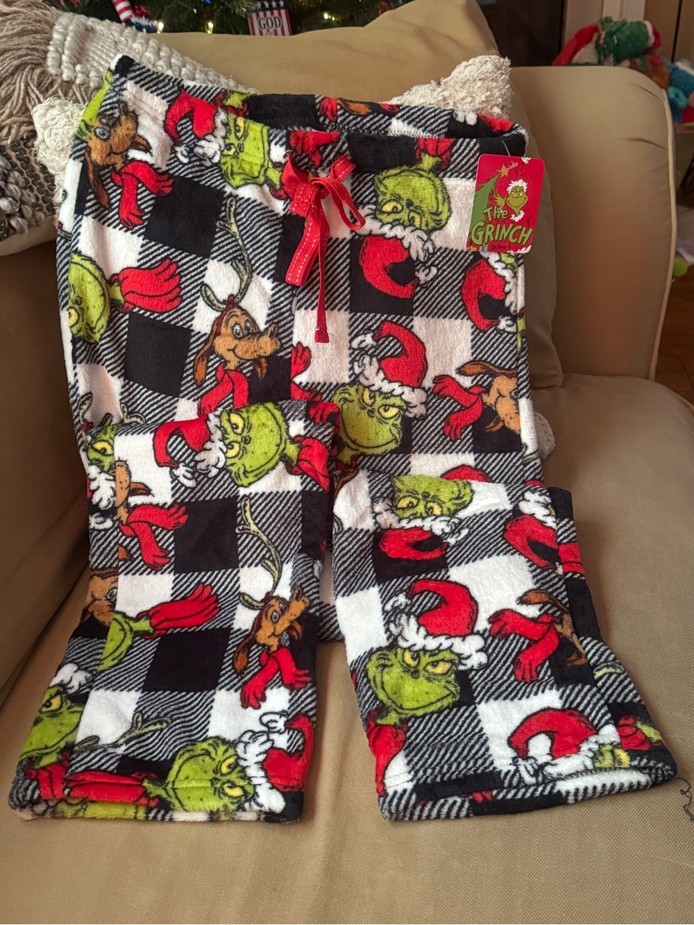 The Grinch Kids' Fleece Pajama Pants - Black, Red & Green